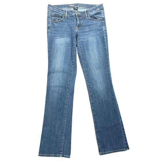 Mossimo Low Rise Bootcut Flare Y2K Jeans Sz 8 32x33 Long Stretch Dark Comfort - Picture 1 of 7